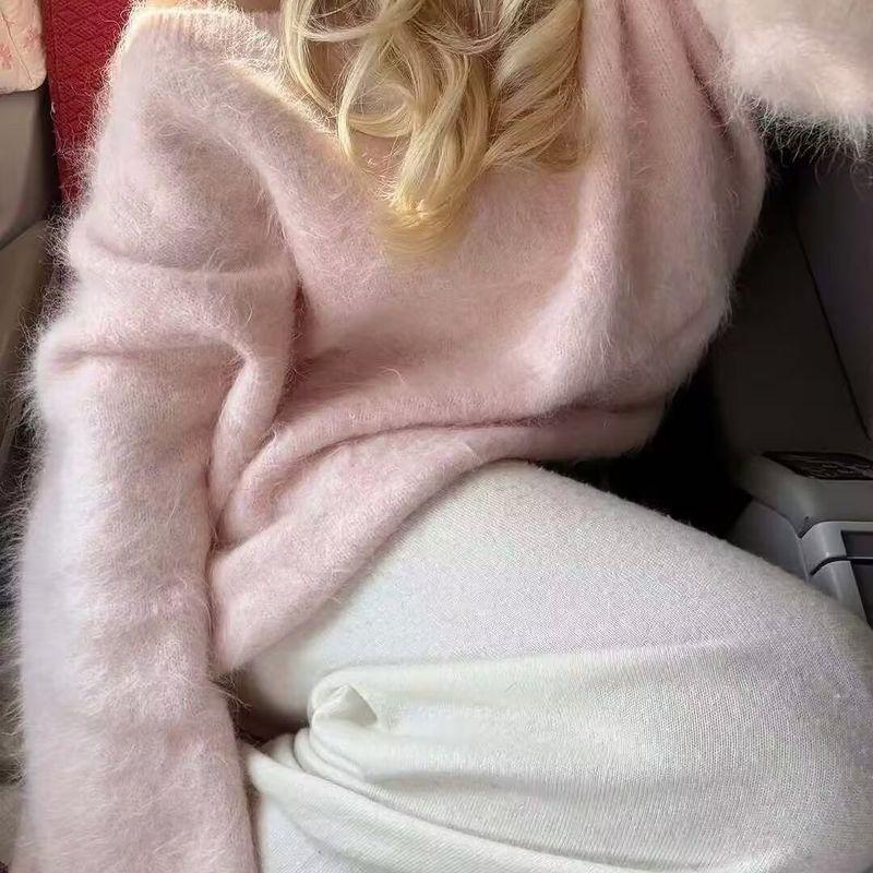 Autumn New Western Style Za Foreign Trade Women Clothes Fashion French Style Knit High Relaxation Loose Idle Style Sweater