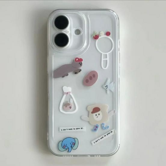 

Cute Little Elephant Graffiti Phone Case: Compatible with iPhone 14/13/12/11 Pro, XS, XR - Soft Transparent Shell with Large Cutouts iPhone XS