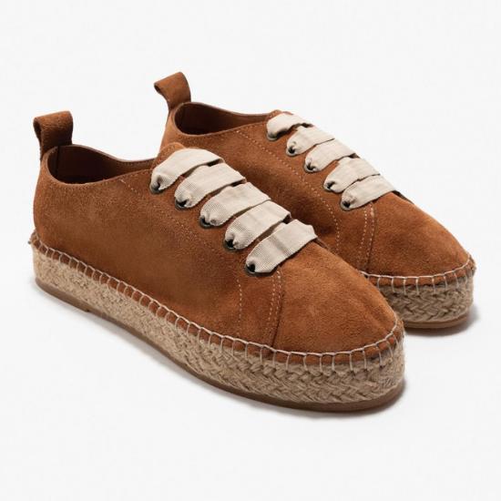 

Arjun Taba-Leather group Женские замшевые туфли на шнуровке на плоской подошве Оксфорд Пробковая платформа Коричневый Дизайнер Девушка Весна Лето Новинка