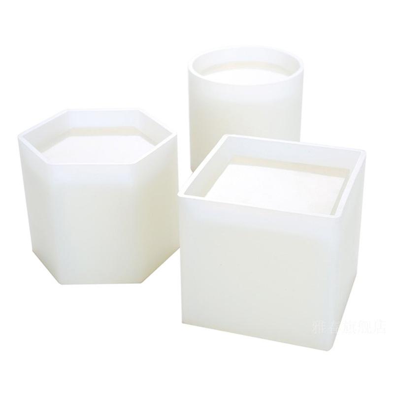 Cylinder Flower Pot Clay Silicone Mold DIY Handmade UV Epoxy Resin Mold Pen Holder Boxes Table Storage Making Mould Tools