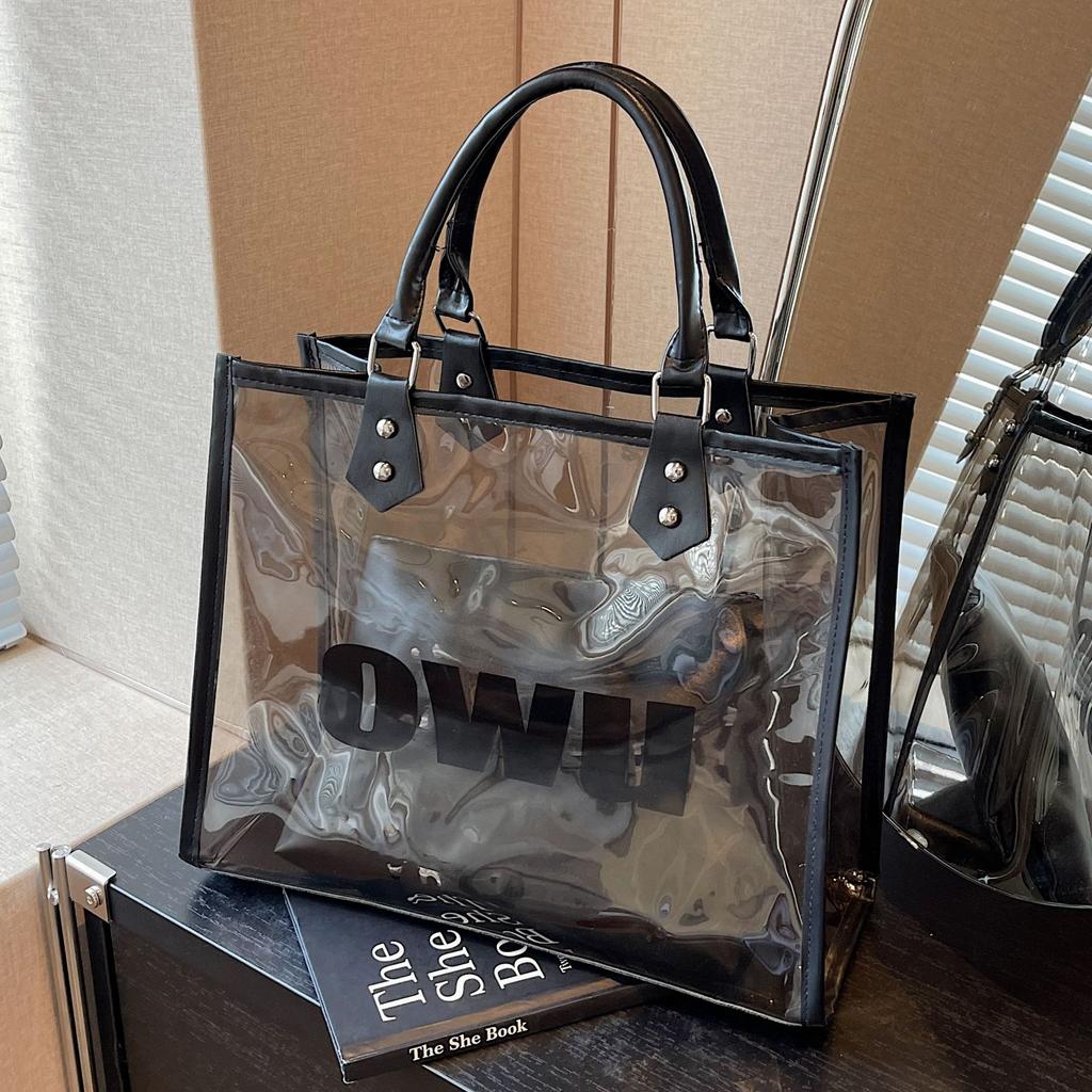 Transparente Jelly-Tasche Damen 2025 neue Sommer Pendler-Tragetasche mit großem Fassungsvermögen vielseitige ausländische Umhängetasche