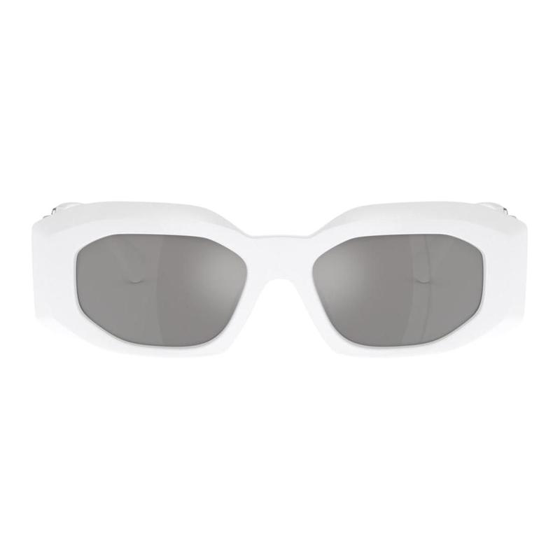 Versace Temple Logo Acetate Irregular Sunglasses Men's White 13076514 VE4425U-white 54