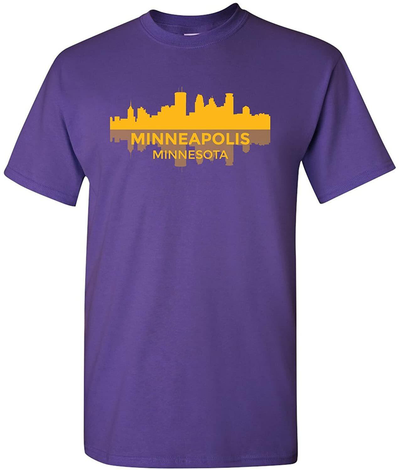 Minneapolis Minnesota Skyline State City Hometown Pride T Shirt Purple XL