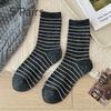 5 Pairs of Female Autumn and Winter Color Stripes In The Tube Warm Pile Socks