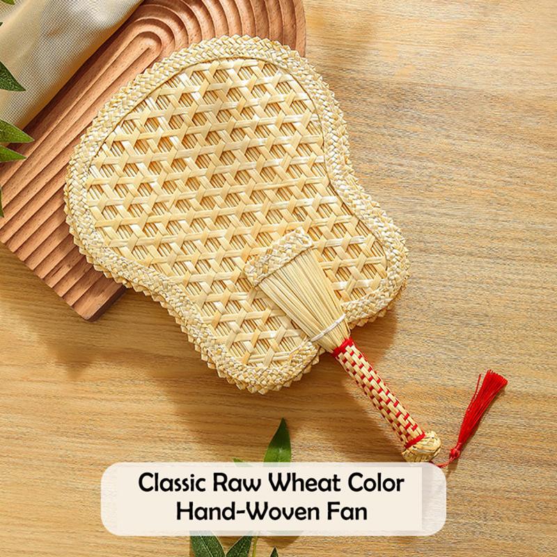 1Pcs Round Natural Pushan Environmentally Friendly Chinese Style Decorative Diy Woven Fan Cooling Fan Home Decoration Hand Fans