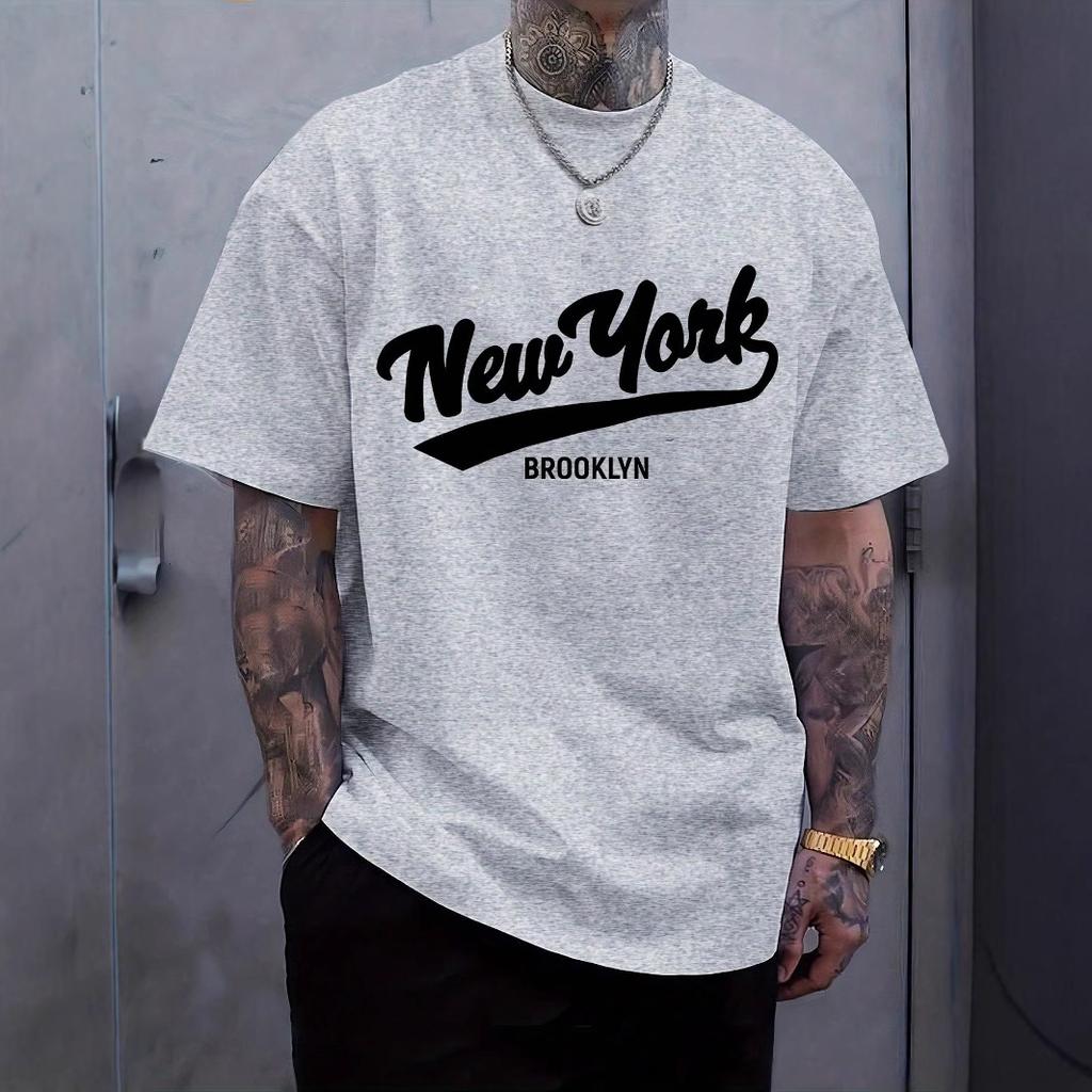 T-shirt Short-sleeved New York Letter Print Summer New Men's Clothing
