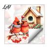 Bird Wall Decals Christmas Sticker Watercolor PVC Decal Waterproof Winter Decorative Theme Window Cling for Glass Doors And Storefronts Festive Door