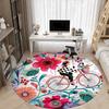 1pc Cyclist, Floral Office Round Rug, Non-slip, Soft and Durable Office Rug for Interior Decoration, Perfect for Office, Decoration yy260204005