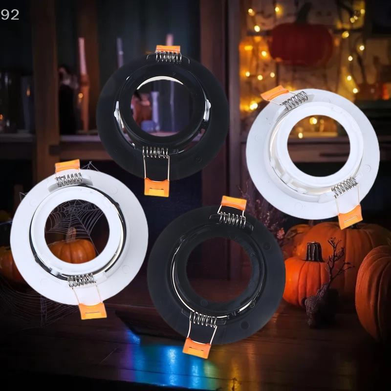 1Pcs GU10 Lamp Holder Round Light Kit, Ceiling Adjustable Spotlight in Black White