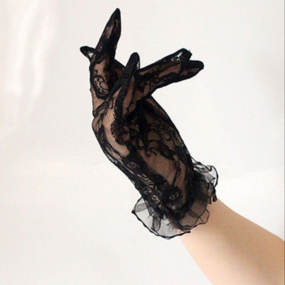 Floral Side Driving Gloves Breathable Summer Lace Women Gloves Lace Gloves Short Gloves Mittens