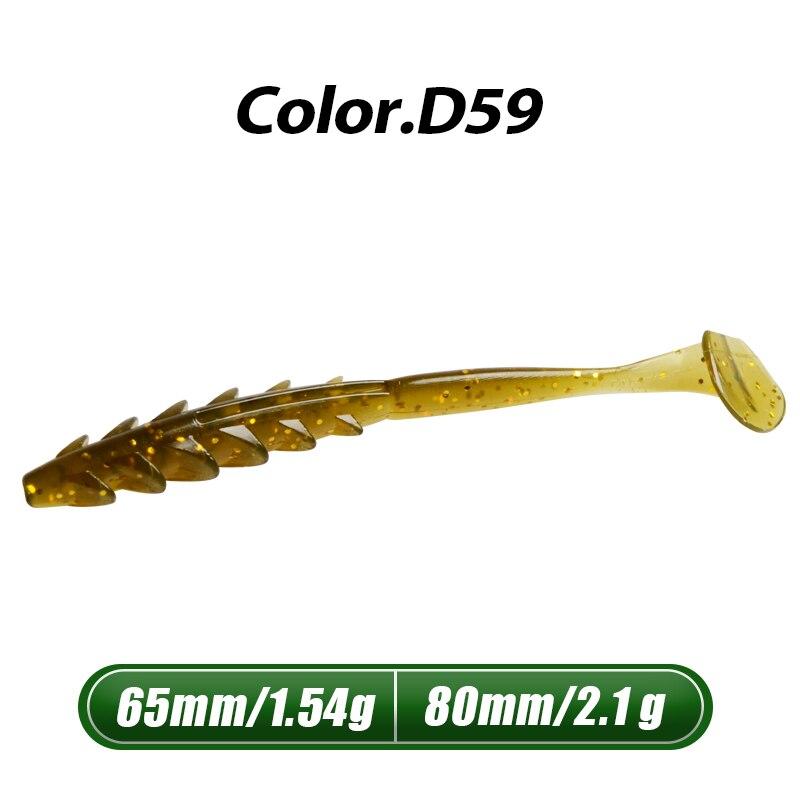 MEREDITH Crazy Shiner II Soft Lure 65 mm 80 mm Rybářská návnada Shad Silikonové návnady T-tail Wobblers Swimbait Umělá polévka leurre