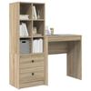 Desk with Drawers and Shelf 2 pcs Sonoma Oak