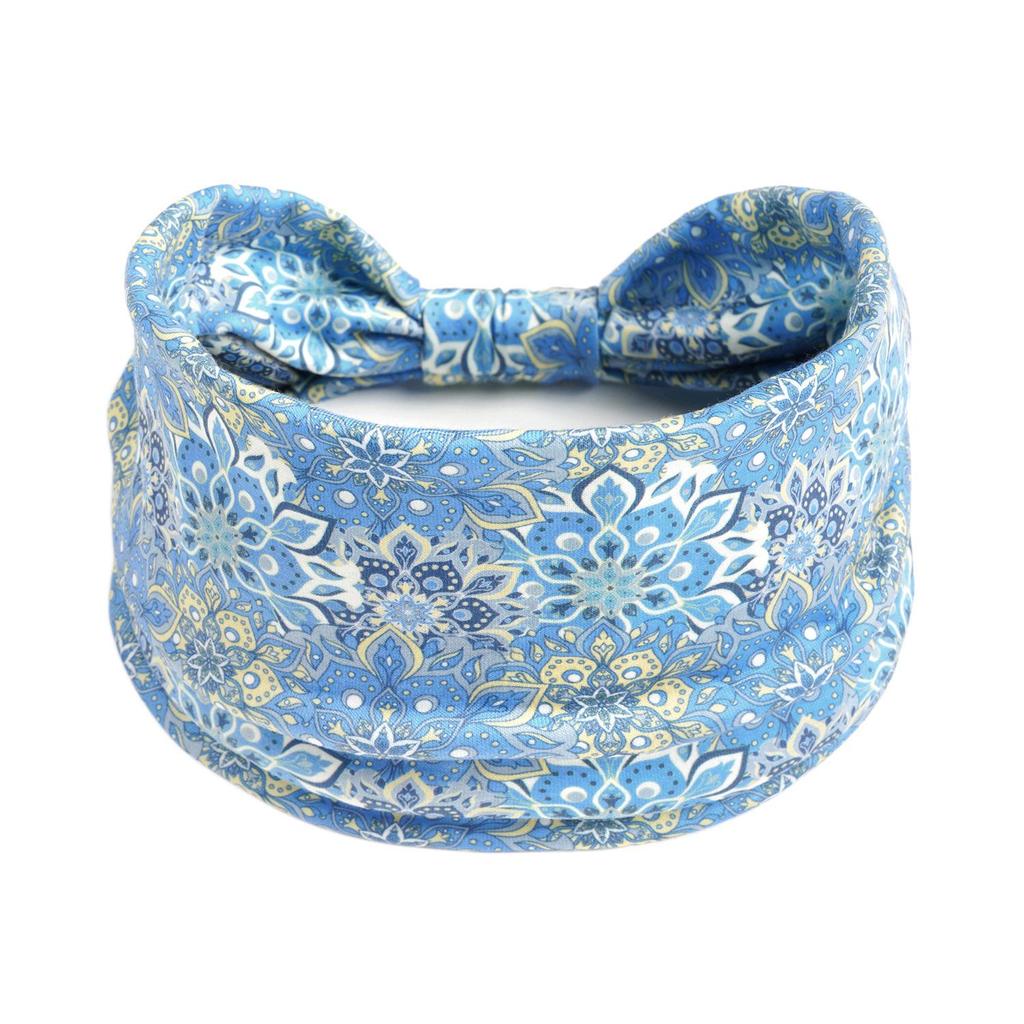 Bohemian Retro Print Yoga Headband: Wide African-Inspired Headscarf for Women