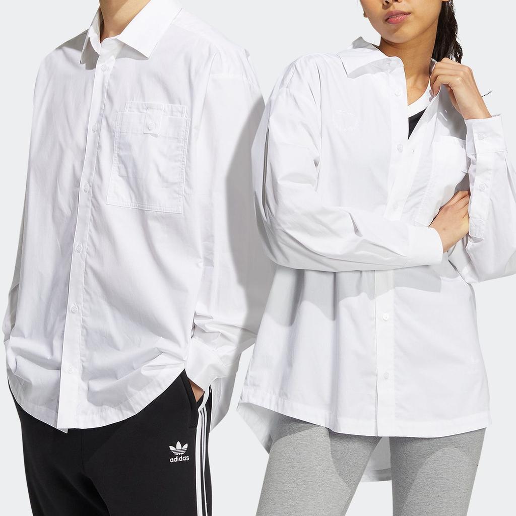 Adidas Originals Shirts Unisex White Lapel Moderate Other HU1230