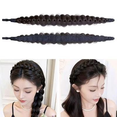 Stretchable Braided Hair Headband Adjustable Magnetic Hair Band Fishbone Braids  Women Girls