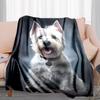 1PC Dog cute printed blanket, all season lightweight home office outdoor nap multifunctional blanket A10