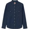 Levis Solid Color Single-Breasted Point Collar Long Sleeve Shirt Women Shirts Dark-Blue 86832-0017