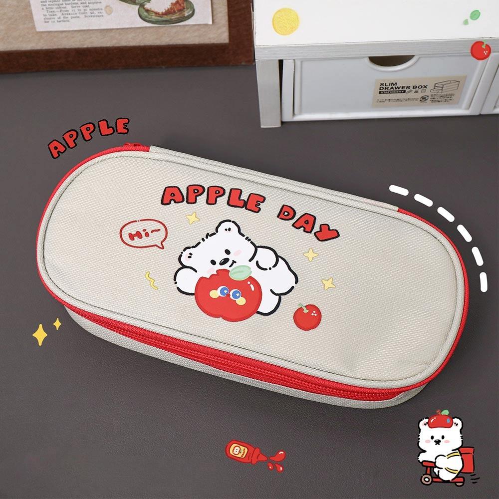 New Canvas Pen Bag Large Capacity Large Opening Design Pencil Case Stationery Bag Back to School