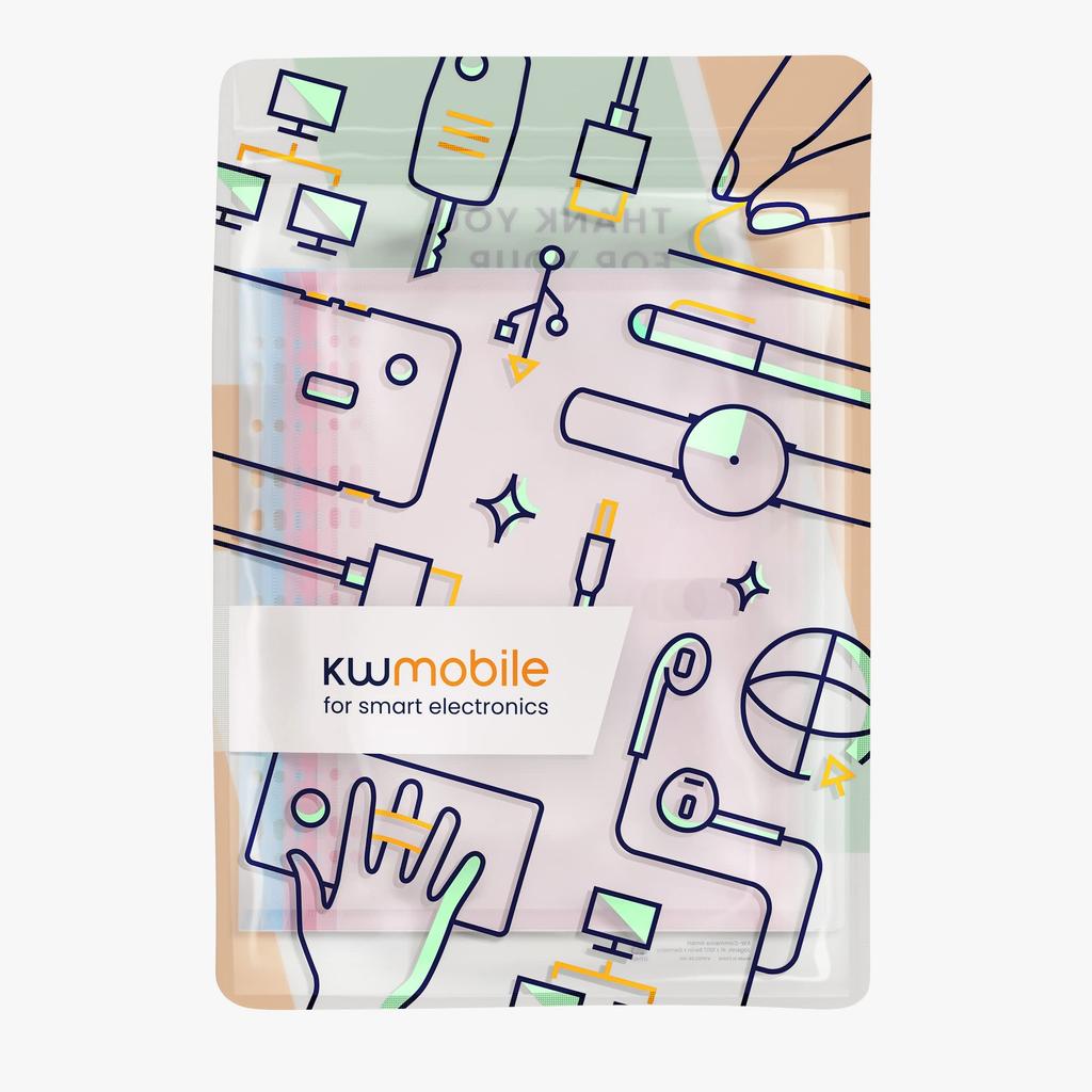 kwmobile 6x File A4 Clear File 24 x 31 cm Clear Case File Case Receipt Holder Clear Pocket Pink - Semi-transparent/Blue/Dark