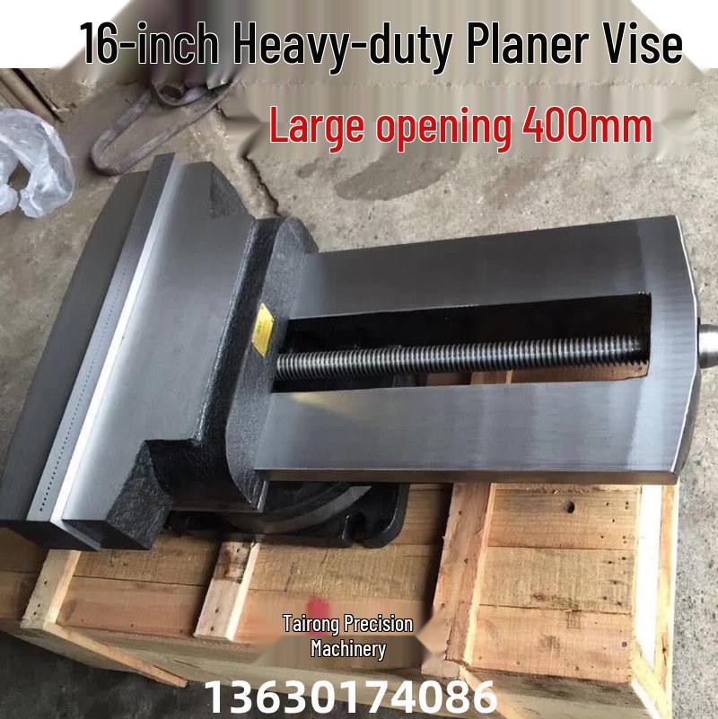 BadaLi 16" Heavy-Duty Milling Machine Vise with Large 400mm Opening and Angle Locking Flat Jaw