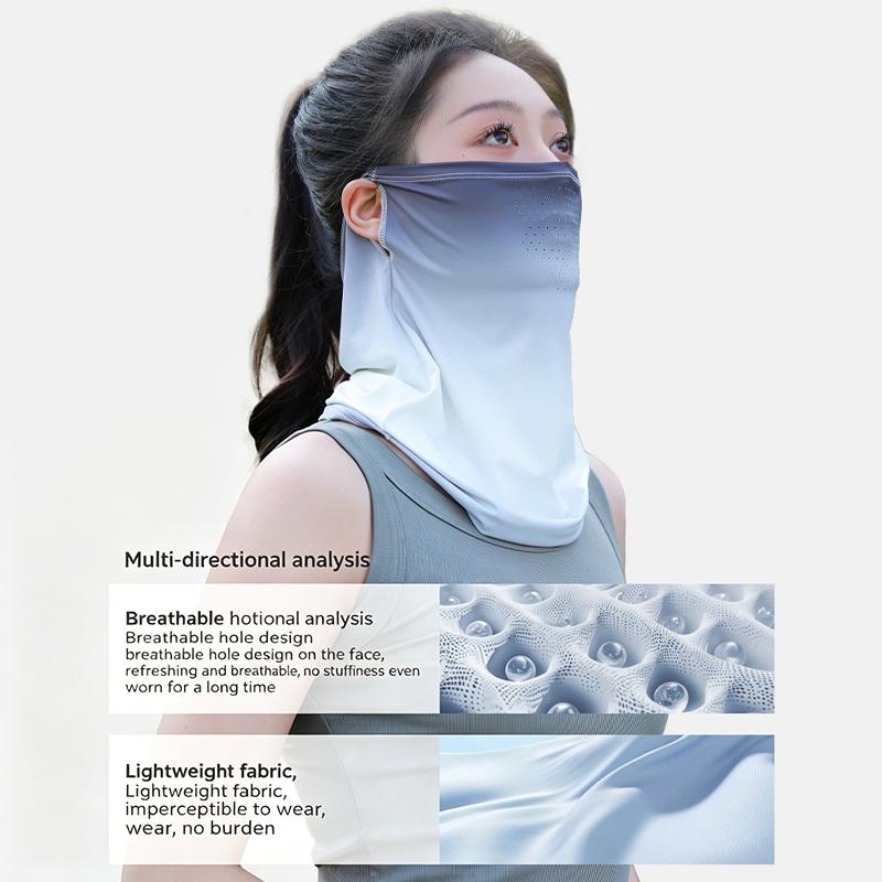 Gradient Colors Breathable Soft Ice Silk Uv Sun Protection Face Mask Summer Outdoor Cycling Hiking Unisex Face Scarf