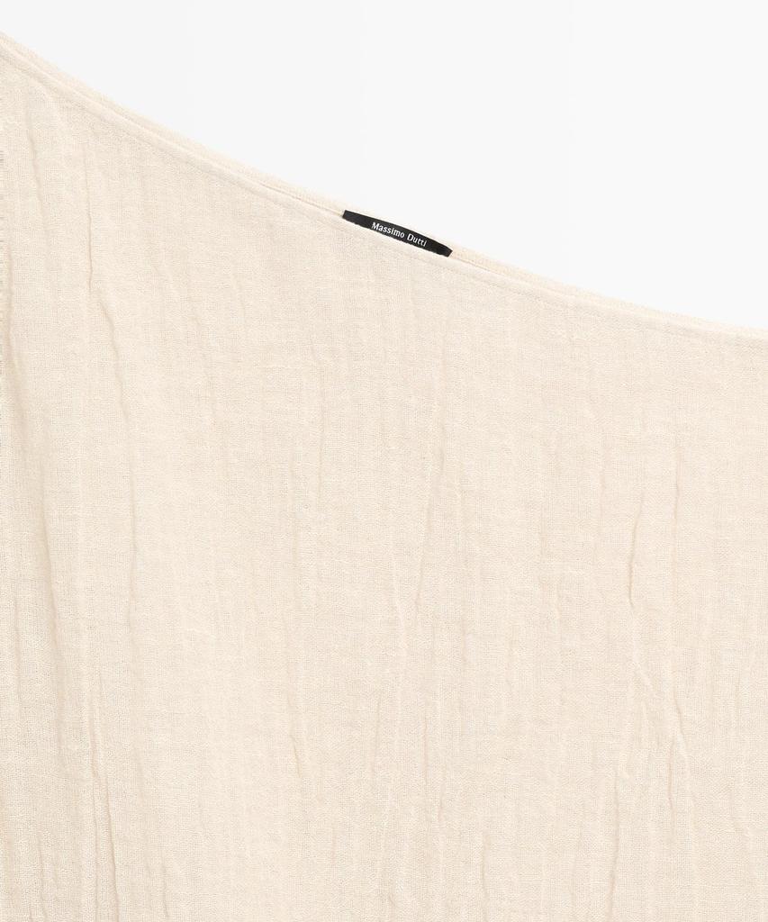 Masimodutti Total Look Linen Blend Asymmetrical Top
