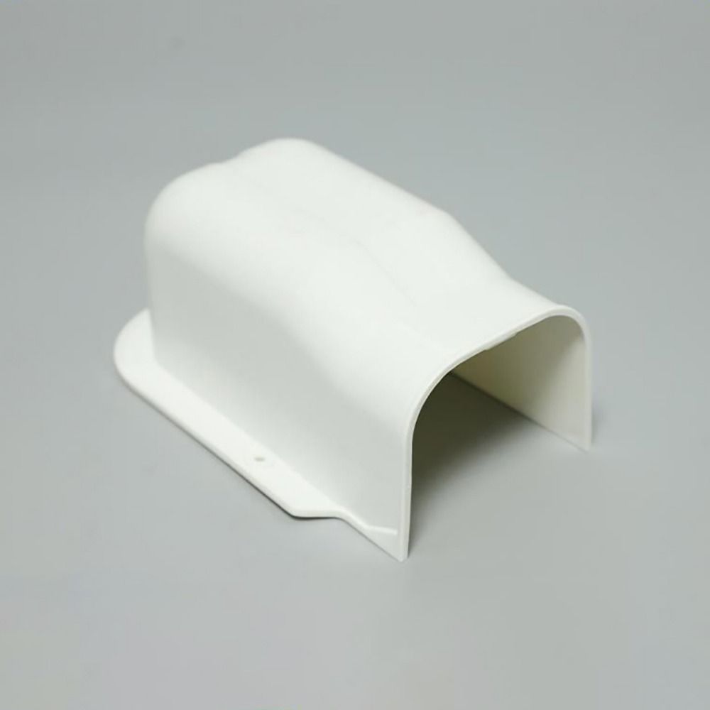 75*65mm Air Cond Lineset Cover System White PVC Coupling End Cap Cover Flat Elbow Weather Resistance Wall Cap Connection Lines