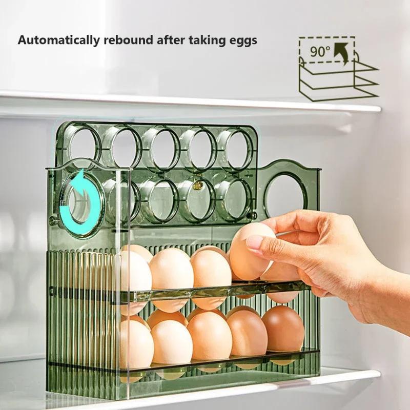 Multi Functional Household Foldable Egg Storage Box Refrigerator Drawer Style Food and Fruit Storage Tray Two Options Available