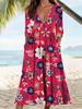 2024 Cross-Border Seasonal Long-Sleeve Printed Casual Dress