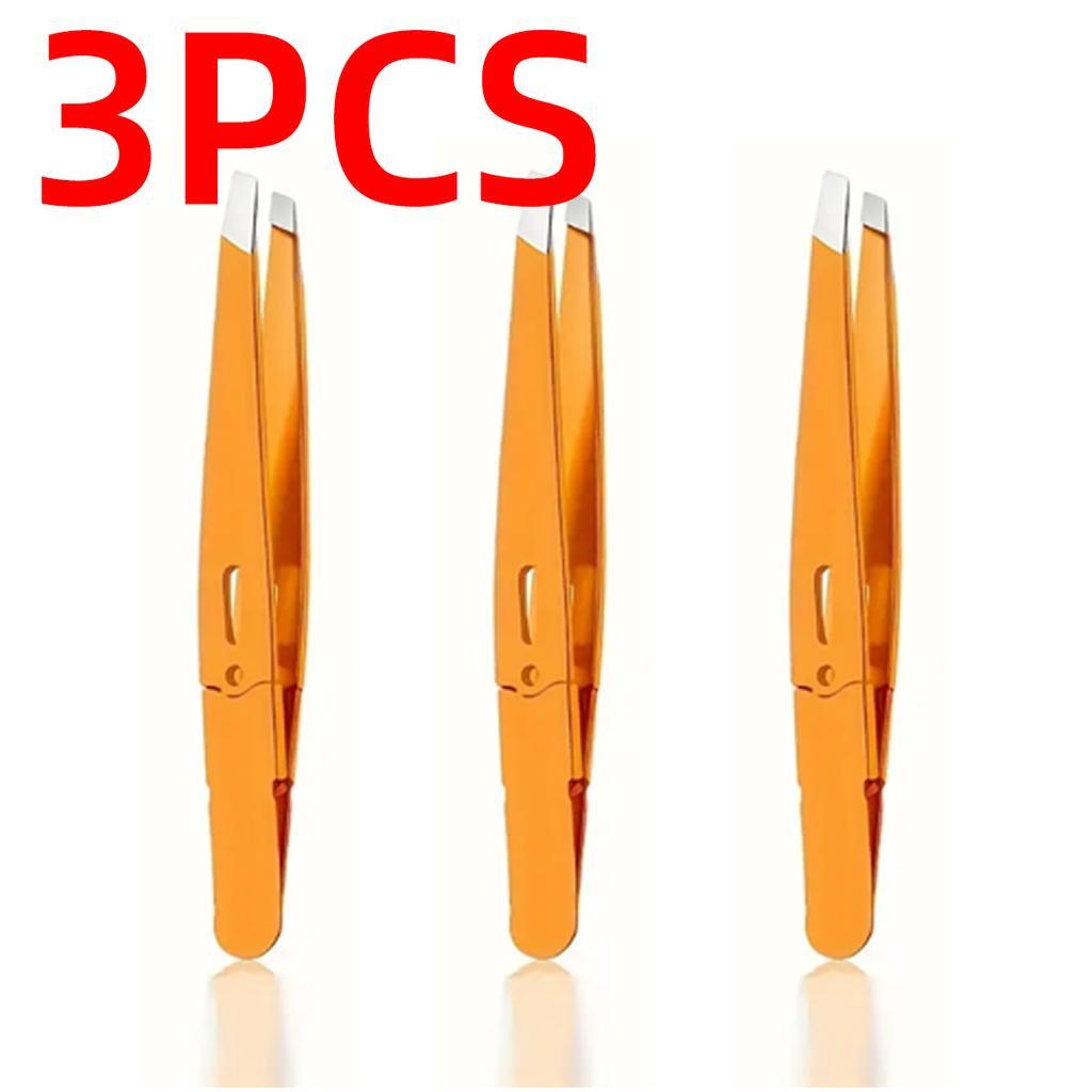 Precision Stainless Steel Eyebrow And Beard Tweezers Durable Slanted Head Design Gently Trimming Fine Eyebrows Beards Essential