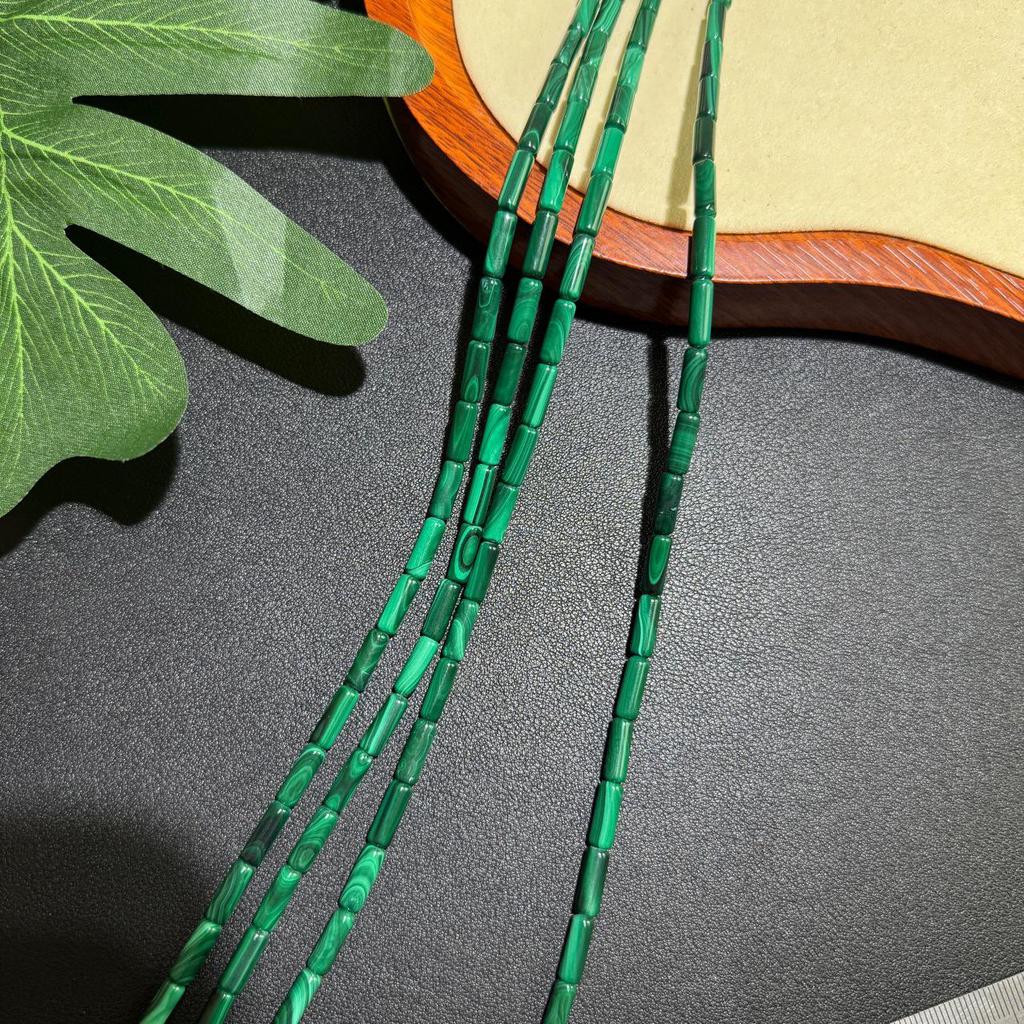 12mm Malachite Round Tube Beads, Loose Semi-Finished DIY Necklace & Bracelet Spacer Beads