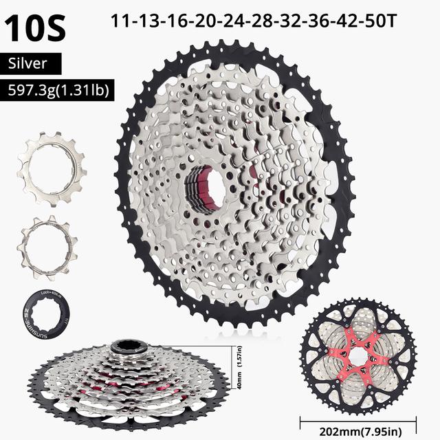 SWTXO Fahrradkassette 12 11 10 9-Gang-MTB-Ratsche HG 8 V 9 V 11 V 12 V 10 V Mountainbike-Kettenrad 32/36/40/42/46/50T