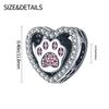 Charms Original Copper Plated Heart Dog Paws Beads Fit Bracelet Diy Fine Gift Women Delicate Jewelry Accessory