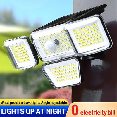 Solar Lights Outdoor, 288 LED Motion Sensor Outdoor Light with Remote , 278LED 4 Head IP65 Waterproof Solar Flood Security Light