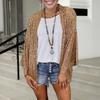 Women Sequin Coat Long Sleeve Open Front Solid Color Jacket Solid Color Spring Autumn Mid-length Cardigan