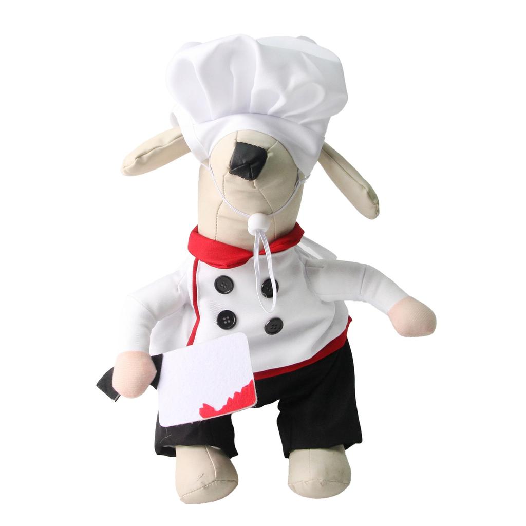 Halloween Funny Pet Costume Chef Cosplay Dress Party Dress Up Apparel In Stock
