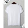 European Size Men's Snowman Pattern Casual Round Neck Short T-Shirt for Spring, Summer and Autumn