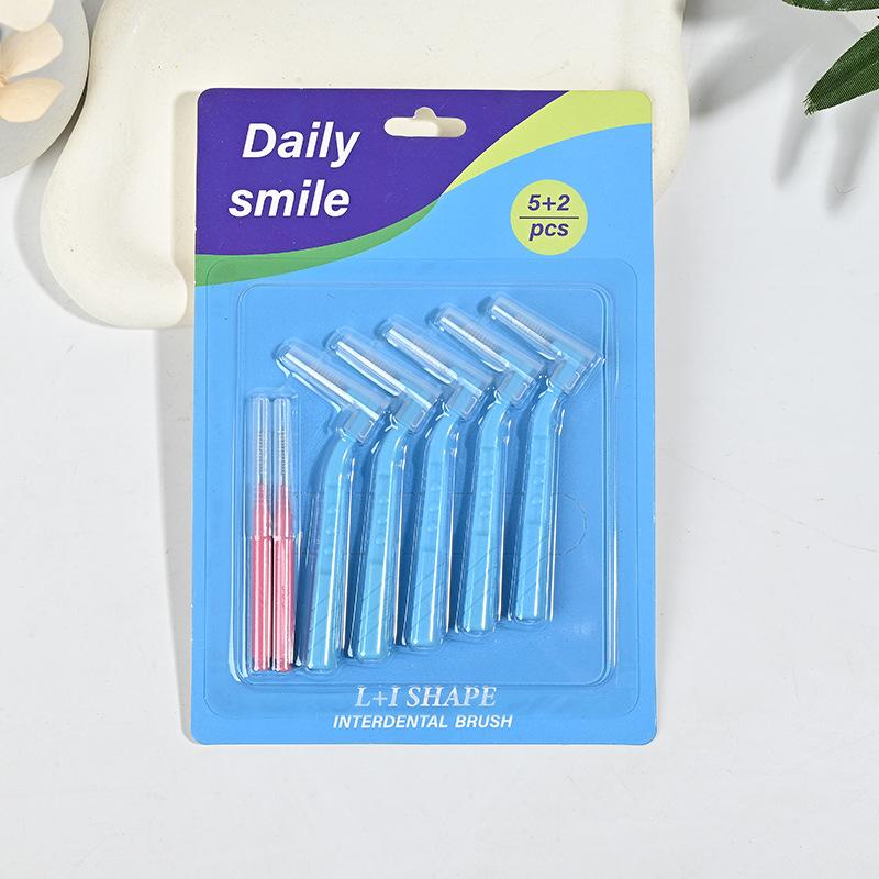 1 Set L/I Shaped Interdental Brush Soft Bristles for Dental Cleaning Plaque Removal Oral Care At Home and Office