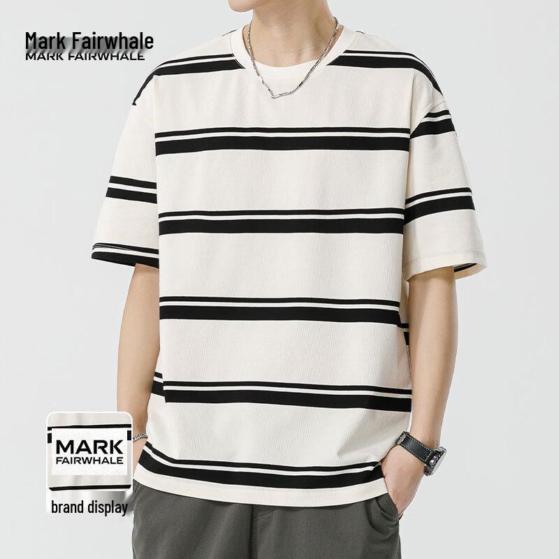 

MARK FAIRWHALE Men s 2026 Summer Striped Cotton Blend T-Shirt 3XL