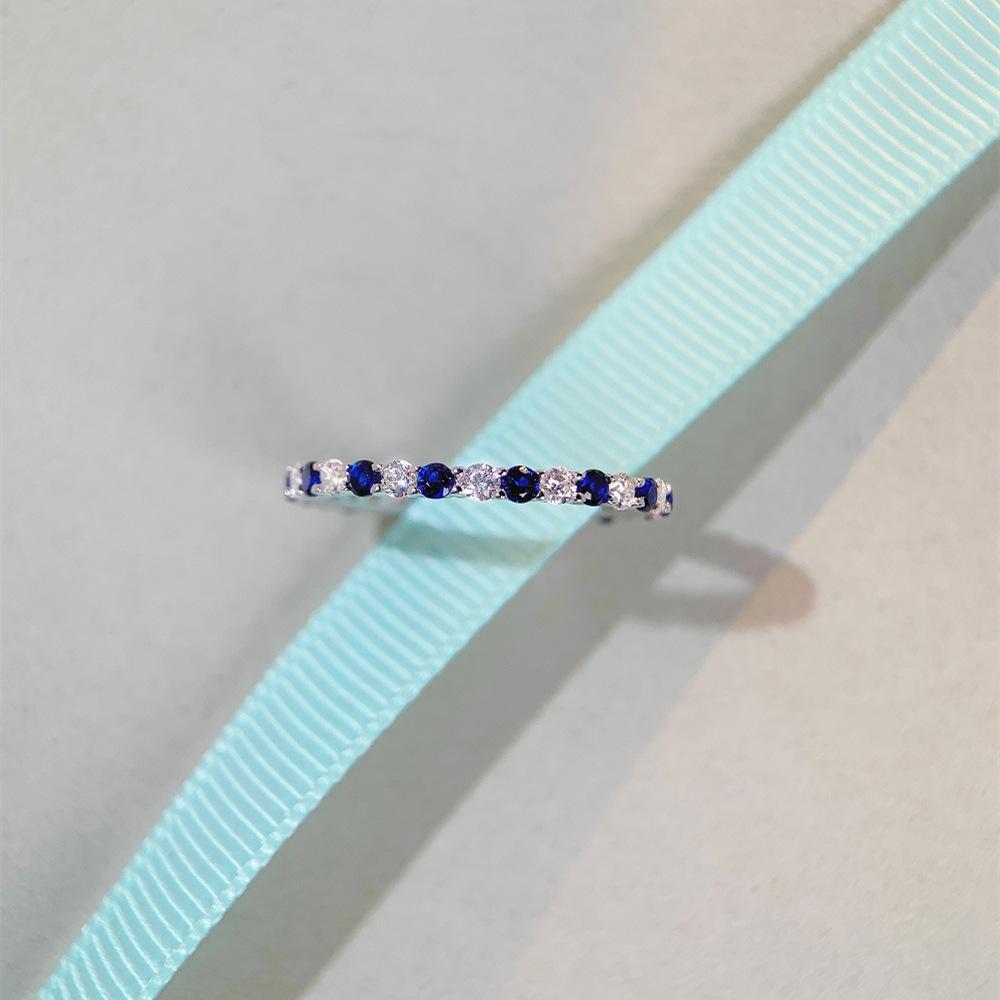2022 High Carbon Diamond S925 Sterling Silver Zircon Ring for Women - Stylish Inter-Diamond Design
