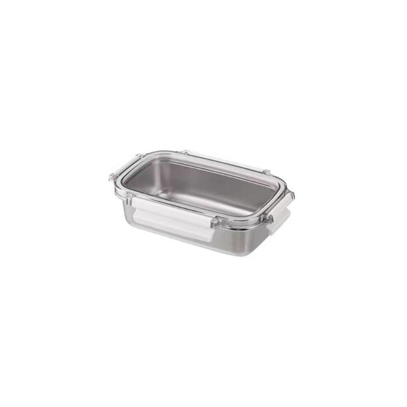 Stainless Steel Rectangular Container for Leftover Stackable Food Storage Bowl with Lid Multipurpose Lunch Holder
