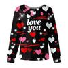 Women's Casual Fashion Long Sleeve Standing Collar Single Breasted Valentine's Day Print Workwear Jacket Tops