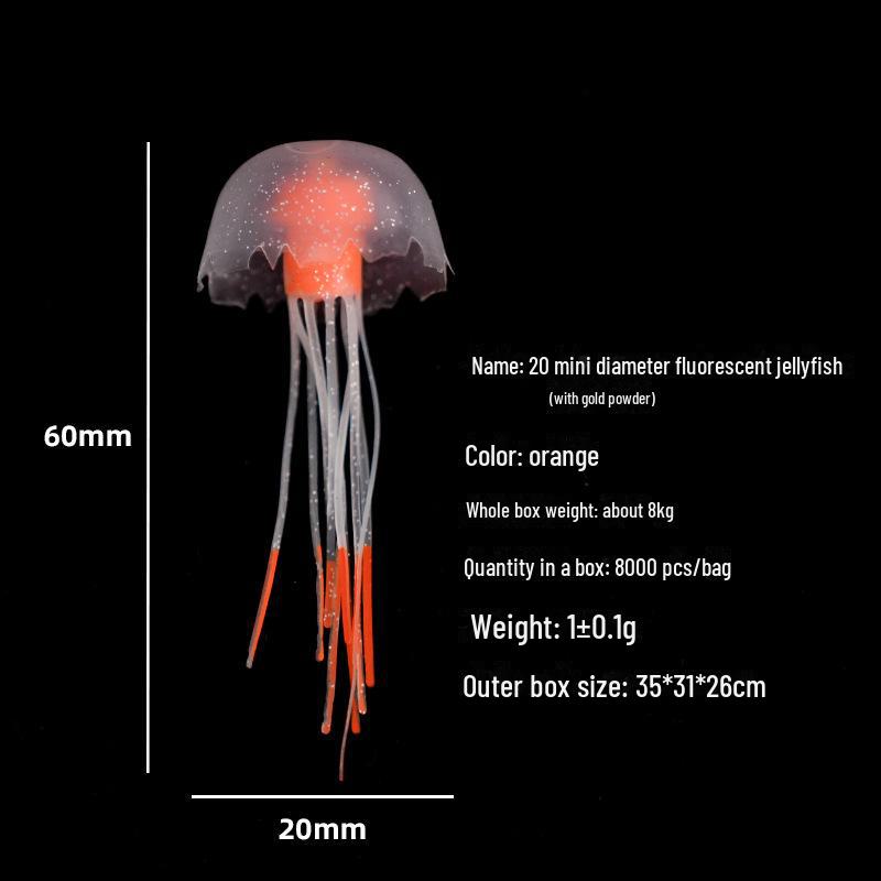 Mini Luminous Silicone Jellyfish for Aquarium Decoration