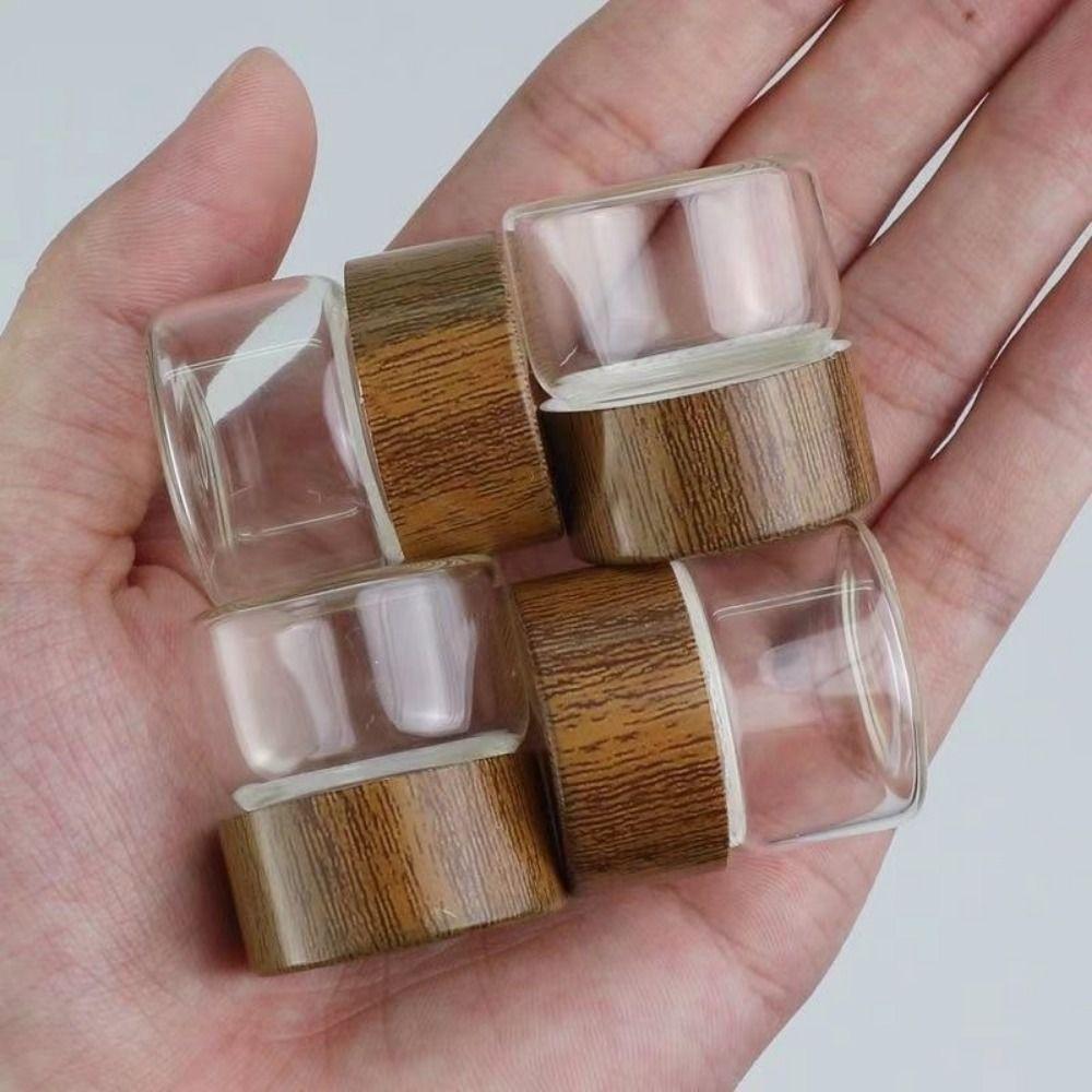 6PCS Transparent Wooden Lid Mini Glass Bottles 10/20/30 ML Mini Tea Bottle  Seasoning