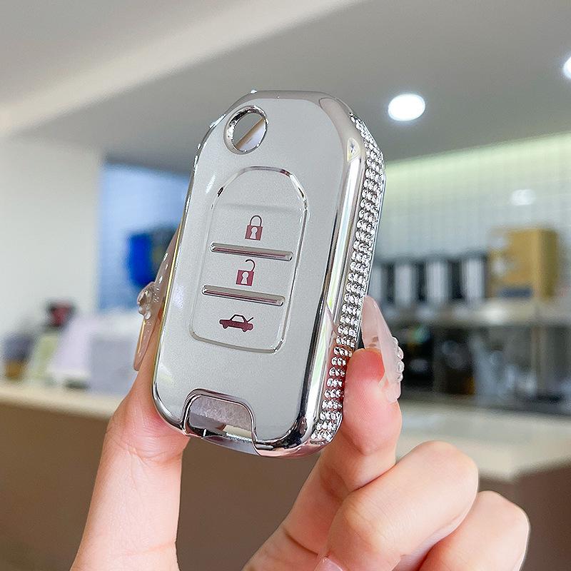 Premium Women's Car Key Case for Honda Accord, Civic, CR-V, Fit, Odyssey, Vezel, Lingpai, and XR-V