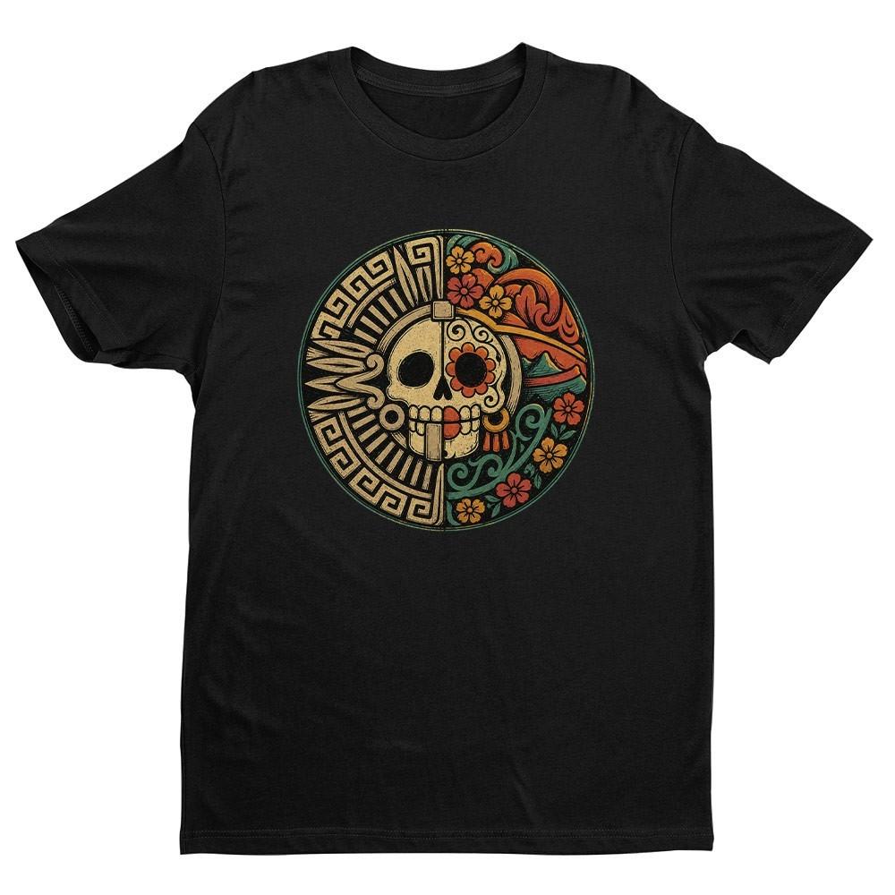 

Retro Sugar Skull Unisex T-shirt | Day of The Dead Gifts for Men 5XL різнокольоровий