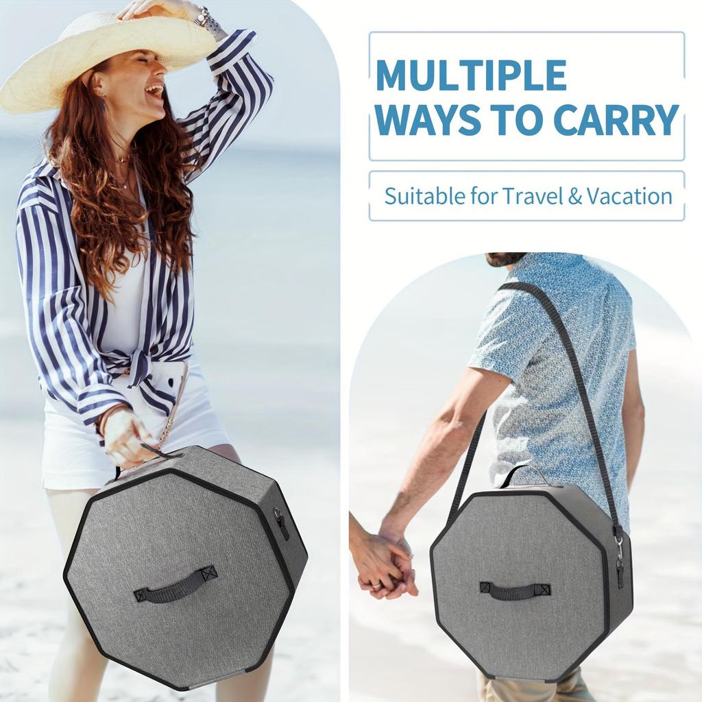 Foldable Dustproof Denim Hat Box for Travel - Large Capacity Storage