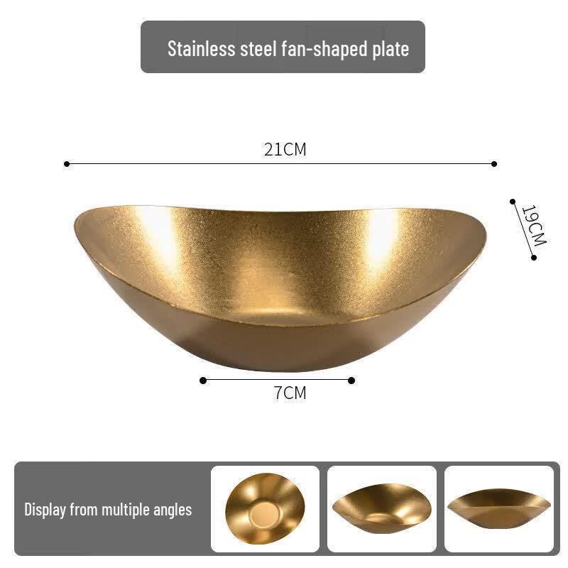 ZISIZ Retro Irregular Stainless Steel Serving Plate