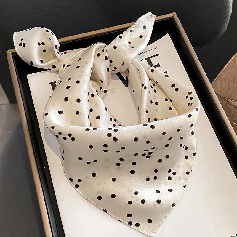 100% Real Silk Scarf Women Elegant Floral Print Foulard Neck Hairband Female Small Square Scarves Spring Kerchief Tie 2025 New