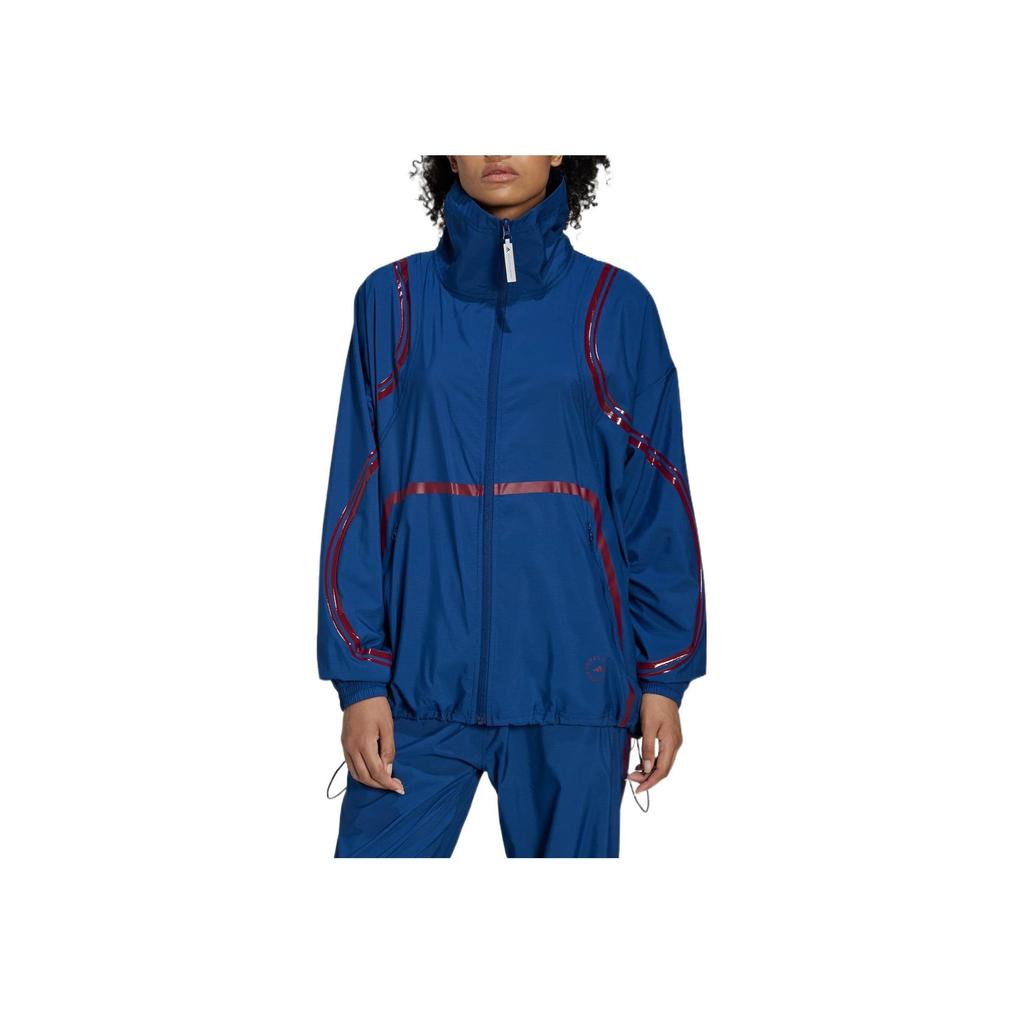 Adidas Stella McCartney Series Solid Color Slim Sports Jacket Daily Casual Outerwear Women Royal-Blue HI6131